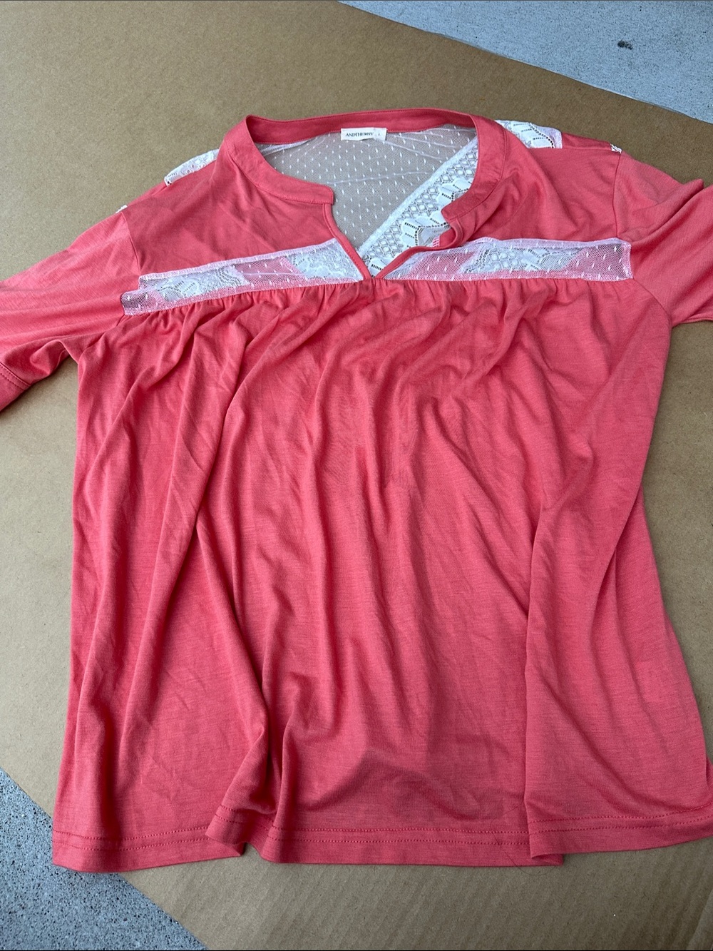 Women’s Coral Lace Accent Blouse